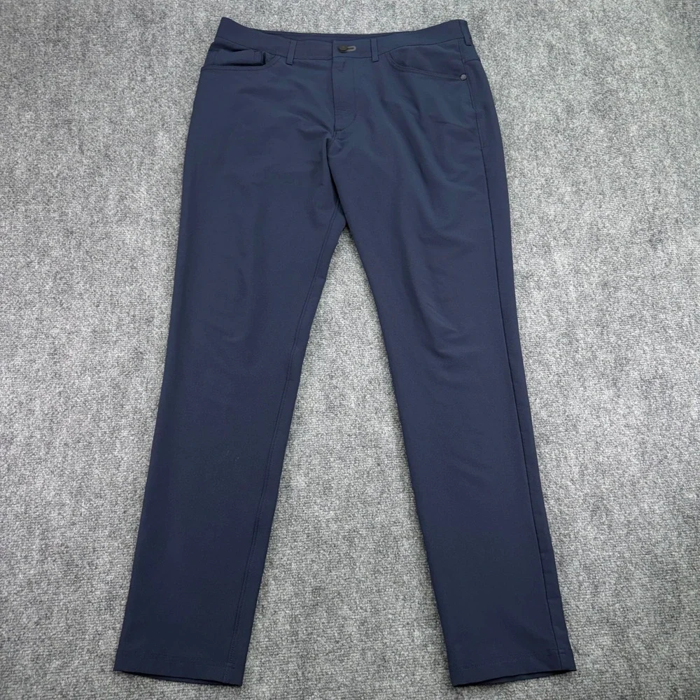 Public Rec Pants Mens 34x34 (Fit 35x32) Navy Workday Stretch 5 Pocket Chino Golf